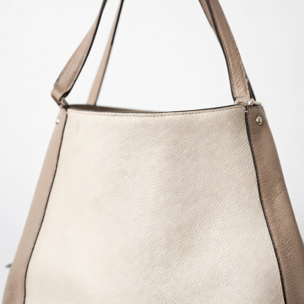 Authentic Kate Spade New York Two-Tone Pebbled Leather Shoulder Bag Cre Ta - Picture 2 of 12